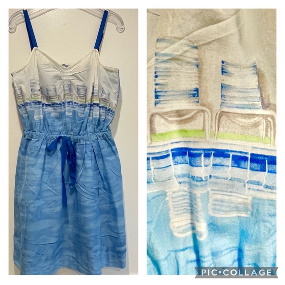 Anthropologie Lilka “Motel Pool” cotton mini dress - M - Picture 1 of 15